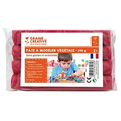 Image de GRAINE CREATIVE 262132 Pate à modeler végétale Pâte Rouge 14 x 2 8 cm