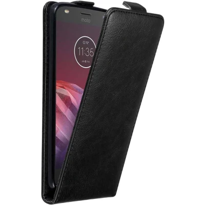 Afbeelding van Cadorabo Hoesje geschikt voor Motorola MOTO Z2 in ZWARTE NACHT Beschermhoes flip design Case Cover met magnetische sluiting