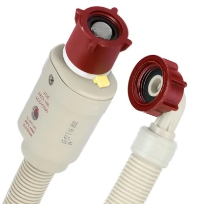 Afbeelding van Kenekos 1,5 m 3 Aquastop slang 3/4 inch schroefdraad max. 90 C, veiligheidstoevoerslang incl. veiligheidsventiel + filter voor wasmachine, toevoerslang