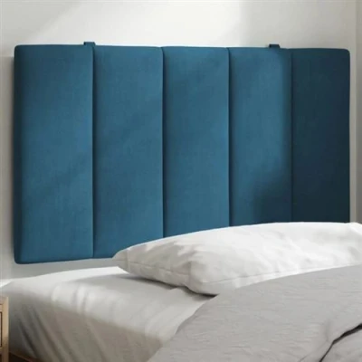 Afbeelding van Hoofdbordkussen 90 cm fluweel blauw