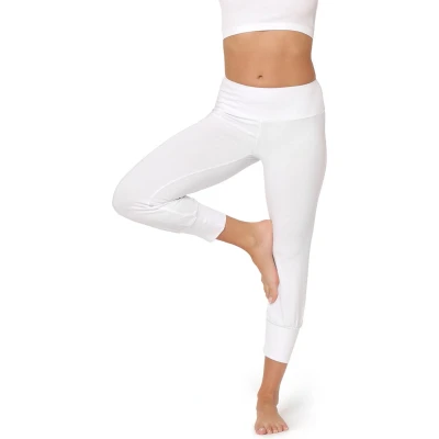 Afbeelding van Bellivalini BLV BLV50 148 LE Dames Capri Leggings Sport Vrijetijdsbroek 3/4 Lengte Viscose Sporbroek Yogabroek Wit M