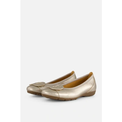 Afbeelding van Gabor Sportliche Ballerina&#039;s, Dames, Maat: 38, Beige Veloursleer