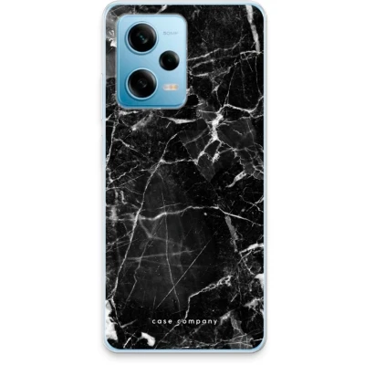 Afbeelding van Case Company® hoesje geschikt voor Xiaomi Redmi Note 12 Pro 5G Zwart Marmer Soft Cover Telefoonhoesje Bescherming aan alle Kanten en Schermrand
