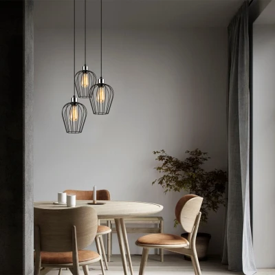 Afbeelding van Metalen hanglamp industrieel 3x E27 fitting Bonaire