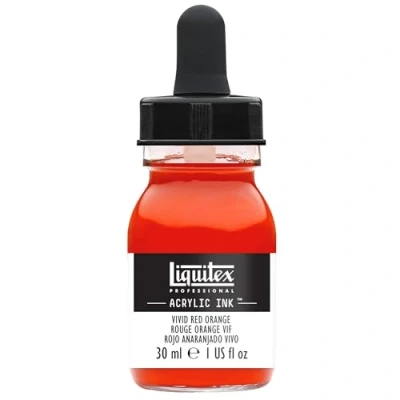 Image de Liquitex 4260620 peinture acrylique professionnelle liquide Encre, 30 ml, aérographe hautement pigmentée, rouge orange lumineux