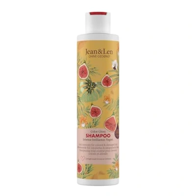 Afbeelding van Jean &amp; Len Colorglanz shampoo met arganolie en vijg voor gekleurd beschadigd haar, geeft kleurintensiteit glans, zonder parabenen siliconen, veganistisch 300 ml