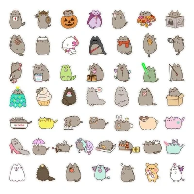 Afbeelding van 50 stuks kittenstickers, cartoon schattige graffitistickers, waterdichte stickers, kunnen worden gebruikt om planken te versieren