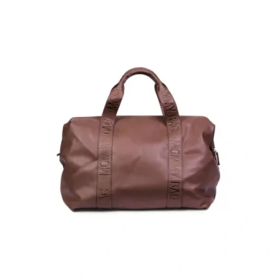 Afbeelding van CHILDHOME, Mommy Bag, Sac à Langer, Maternité, voyage, Grande Contenance,Tapis Bandoulière Ajustable, Compartimenté, Poche Isotherme,Passage pour Valise, Simili Marron Foncé