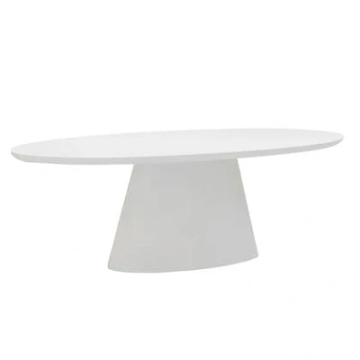 Afbeelding van Giga Meubel Tuintafel Cleo Ovaal 200cm Wit Eco Composiet