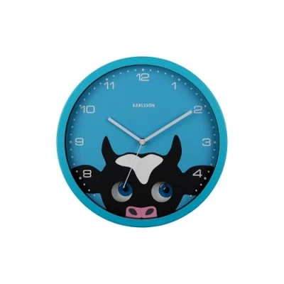 Afbeelding van Karlsson Wandklok Peekaboo Cow Blauw 30.8x4.5x30.8cm Scandinavisch