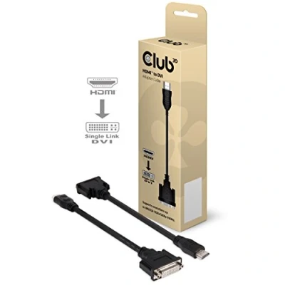 Afbeelding van club3D CAC HMD&gt;DFD HDMI / DVI Adapter [1x stekker 1x bus 24+5 polig] Zwart 12.00 cm