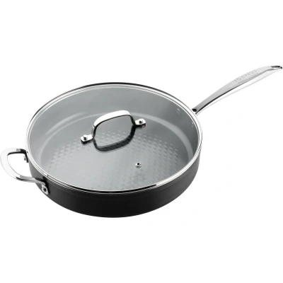 Afbeelding van ISENVI Victoria Forged keramische hapjespan 30 CM RVS greep Antraciet Keramisch 100% PFAS, PTFE en PFOA vrij duurzaam Unieke Antiaanbaklaag Non stick bodem Geschikt voor alle warmtebronnen inclusief inductie