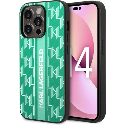 Afbeelding van iPhone 14 Pro Max Backcase hoesje Karl Lagerfeld Effen Groen TPU (Zacht)