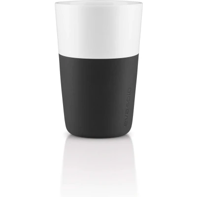 Afbeelding van Eva Solo Latte Macchiato Beker Zwart 360 ml 2 Stuks