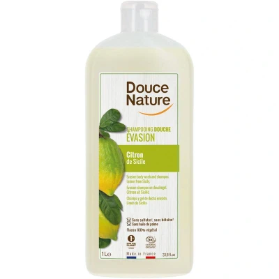 Afbeelding van Douce Nature, Organic Shower Gel &amp; Shampoo Evasion Lemon Silicie 1liter