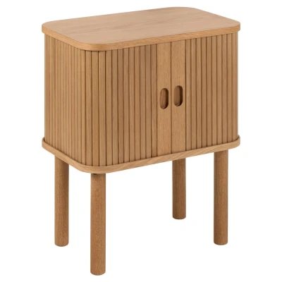 Afbeelding van Nachtkastje Naturel MDF Schuifdeuren 45x30x60cm Rustam Giga Living