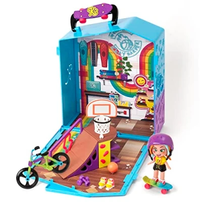 Afbeelding van KOOKYLOOS Lizzie&#039;s pop Up Sport Shop Sportwinkel met accessoires, exclusieve 3 uitdrukkingen en 2 huisdieren fiets, skateboard, helling basketbalmand