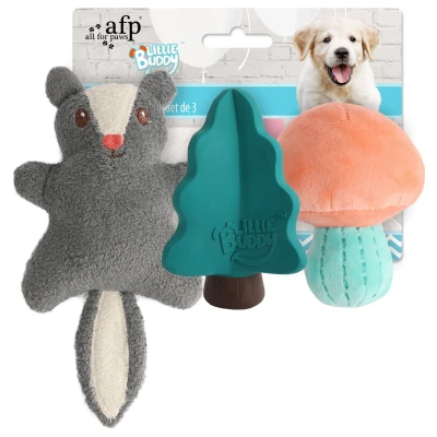 Afbeelding van AFP Little Buddy 3 Pack Toy Woodland Hondenspeeltjes Speelgoed voor Puppy&#039;s Knuffeltjes Honden stuks