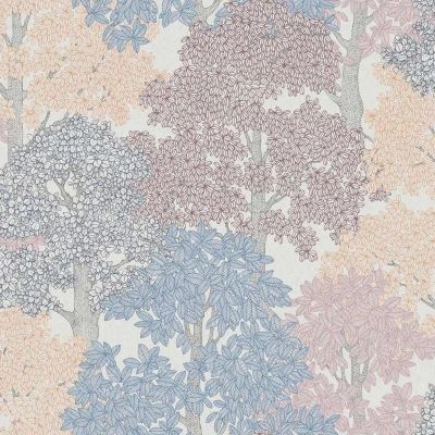 Afbeelding van BOMEN BEHANG Botanisch meerkleurig blauw &quot;Architects Paper&quot; A.S. Création Floral Impression