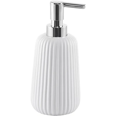 Afbeelding van Gedy Marika Zeepdispenser van keramiek, wit, 8 x 18 cm