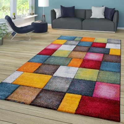 Afbeelding van TT Home Vloerkleed voor slaapkamer, volwassenen, woonkamer, modern geometrisch motief, gespikkeld, 3D, meerkleurig, kleur: afmetingen: 160 x 230 cm
