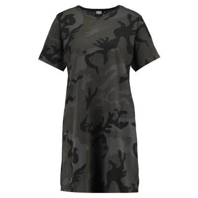 Afbeelding van Urban Classics Ladies CAMO TEE Dress Jerseyjurk, Dames, Maat: XS, Dark green