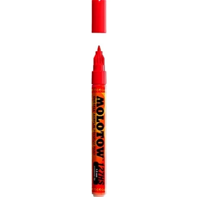 Afbeelding van Molotow ONE4ALL 127HS CO 1,5mm Marker Rood Geschikt voor vele oppervlaktes zoals canvas, hout, steen, keramiek, plastic, glas, papier, leer...