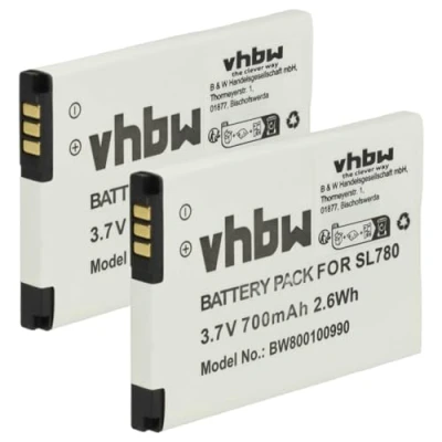 Afbeelding van vhbw 2 x batterijen compatibel met Siemens Gigaset SL350, SL350H, SL400, SL400A, SL400H telefoon zonder kabel (700 mAh, 3,7 V, Li Ion)