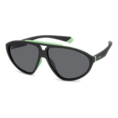Afbeelding van Polaroid Unisex Zonnebril, Maat: 62, Matte black green