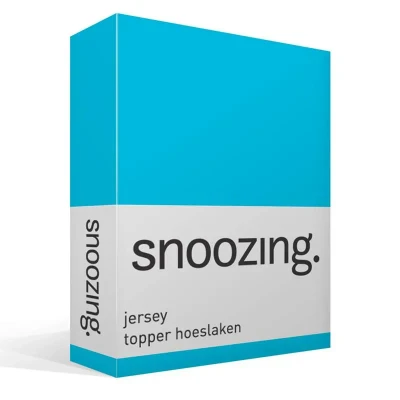 Afbeelding van Snoozing Jersey Topper Hoeslaken 100% gebreide katoen 200x210/220 cm Turquoise