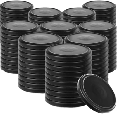 Afbeelding van KADAX Schroefdeksel met diameter van 82 mm, metalen twist off deksel, reservedeksel voor inmaakpotten en weckpotten, deksel 6 inkepingen, zwart mat