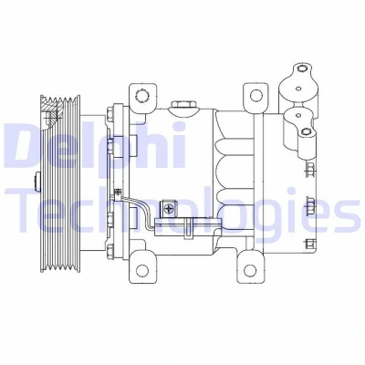 Afbeelding van DELPHI CS20523 AC Compressor 6V12 PAG 46 Met compressorolie RENAULT: TWINGO 2, MEGANE Kangoo I Express, NISSAN: Qashqai / Qashqai+2 I, Juke