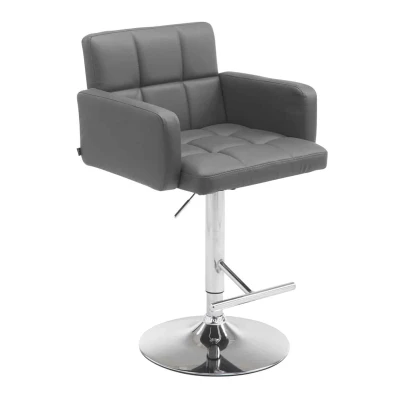 Afbeelding van Barkruk Mosjoen Kunstleer Chrome frame Grijs