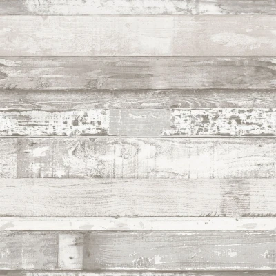 Afbeelding van Homestyle Behang Wood gebroken wit en grijs