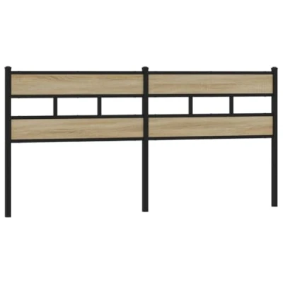 Afbeelding van vidaXL Hoofdbord 200 cm ijzer en bewerkt hout sonoma eikenkleurig
