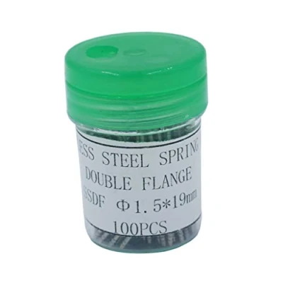Afbeelding van Suammiitstrieadea 100 stuks veerpennen voor horlogebandjes 18 mm, zilver, zilver 19 mm