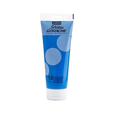 Afbeelding van Pébéo gouache verf 220 ml tube fijne kwaliteit ideaal voor studie 1 van cereruleum blauw 270 013