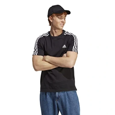 Afbeelding van adidas Sportswear Essentials 3STRIPES Sport Tshirt Black white, Heren, Maat: XS, white