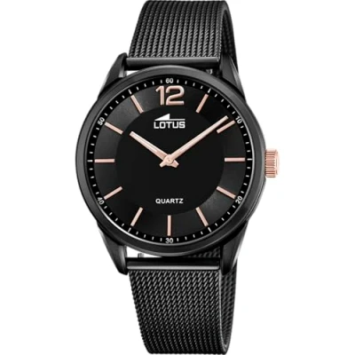 Afbeelding van Lotus Herenhorloge 18736/B Minimalistisch 316L roestvrij stalen kast zwart roestvrijstalen Armband zwart, armband, zwart.,