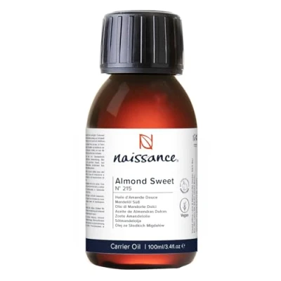 Afbeelding van Naissance Amandelolie Zoet (nr. 215) 100ml Puur, Natuurlijk, Wreedheidvrij, Veganistisch, Geen GGO Voor Haar, Huidverzorging en Lichaamsverzorging Gebruik bij Baardolie, massage aromatherapie