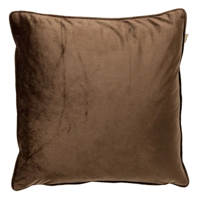 Afbeelding van Dutch Decor FINN Sierkussen 45x45 cm velvet effen kleur Chocolate Martini donkerbruin