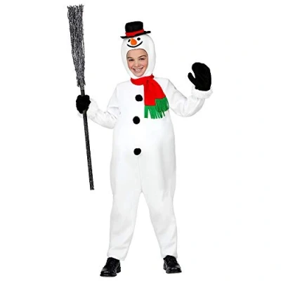 Afbeelding van Widmann Sneeuwman &amp; Sneeuw Kostuum Kouwelijke Sneeuwpop Kerstvakantie Kind Wit / Beige Maat 140 Carnavalskleding Verkleedkleding