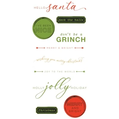 Afbeelding van Sizzix Framelits Die w/Stamps by 49 and Market Jolly Sentiments (10+4pcs) (666707)
