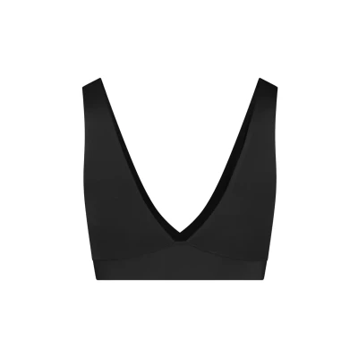 Afbeelding van Bye Bra Bh Top Diep Uitgesneden, Brede Schouderriem, Verwijderbare Vulling, Borststeun, Beugelloze Bh, Sclupting Shapewear, Zwart, L