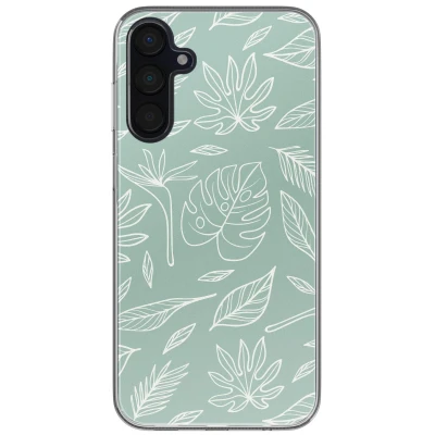 Afbeelding van imoshion hoesje Geschikt voor Samsung Galaxy A35 Siliconen Design Meerkleurig / Leaves Line Art