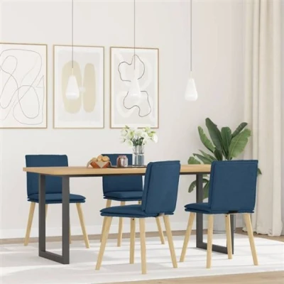 Image de vidaXL Chaises à manger lot de 4 bleu tissu3315363