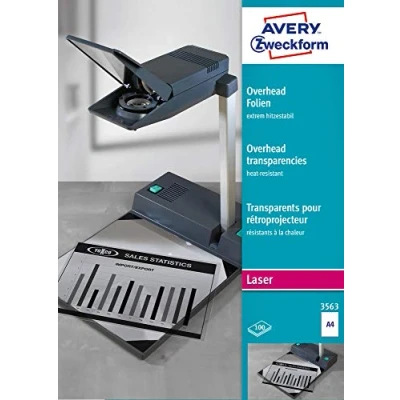 Afbeelding van Avery Zweckform 3563 100 stuks overlay folies voor beamer set, hoge dikte 0,13 mm (import uit Duitsland)