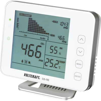 Afbeelding van VOLTCRAFT CO 110 Kooldioxidemeter 0 5000 ppm Met datalogger Kalibratie Fabrieksstandaard (zonder certificaat)