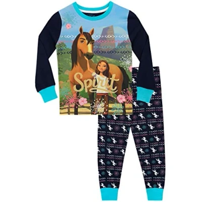 Afbeelding van DreamWorks Pyjamaset Spirit Riding Free Meisjes Goede pasvorm, Blauw