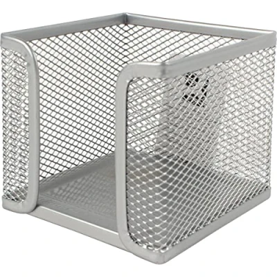 Afbeelding van Q Connect, Bureau accessoire, Notitie doosje metaal zilver